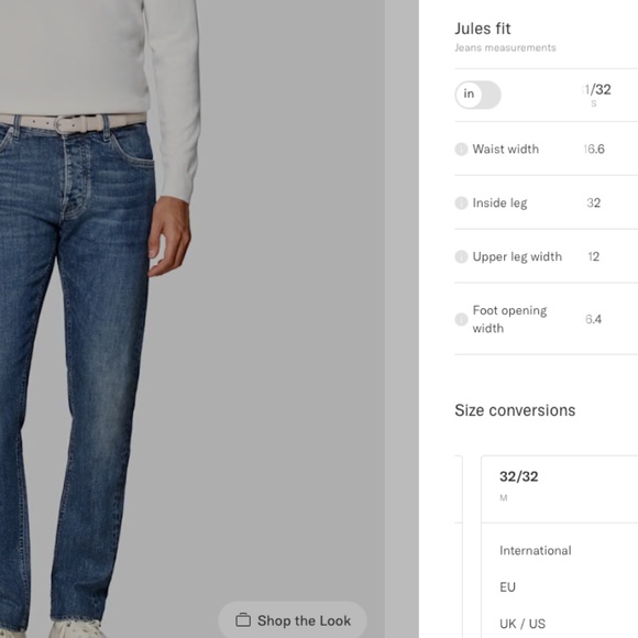 SUITSUPPLY Denim Goods Candiani Jeans Slim Fit Button Fly Mens 32x32 Blue Italy - Picture 7 of 8